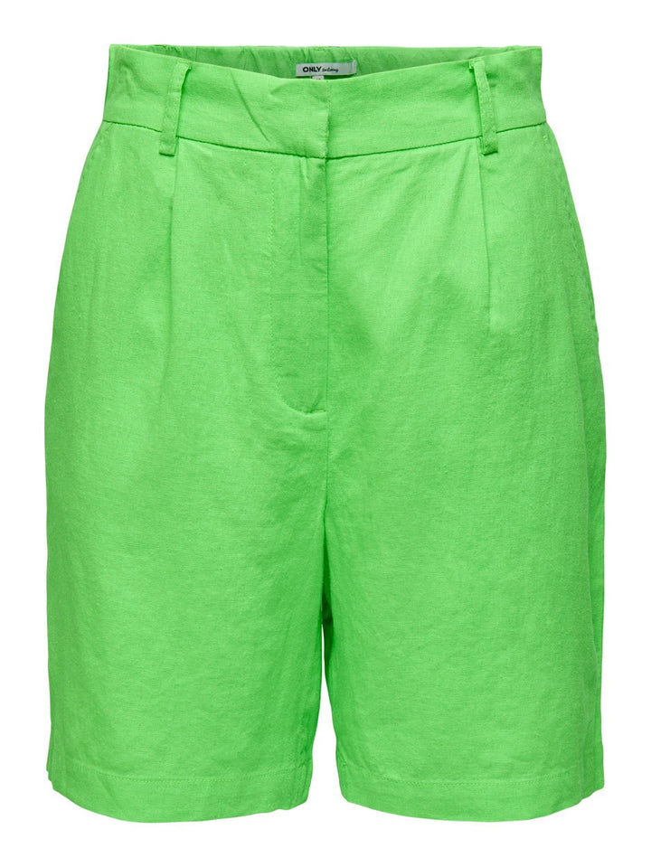 Onlcaro Hw Long Linen Blend Shorts - Groen