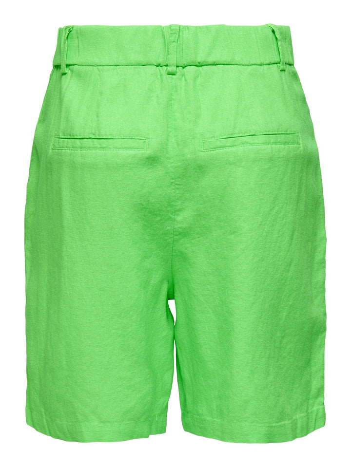 Onlcaro Hw Long Linen Blend Shorts - Groen