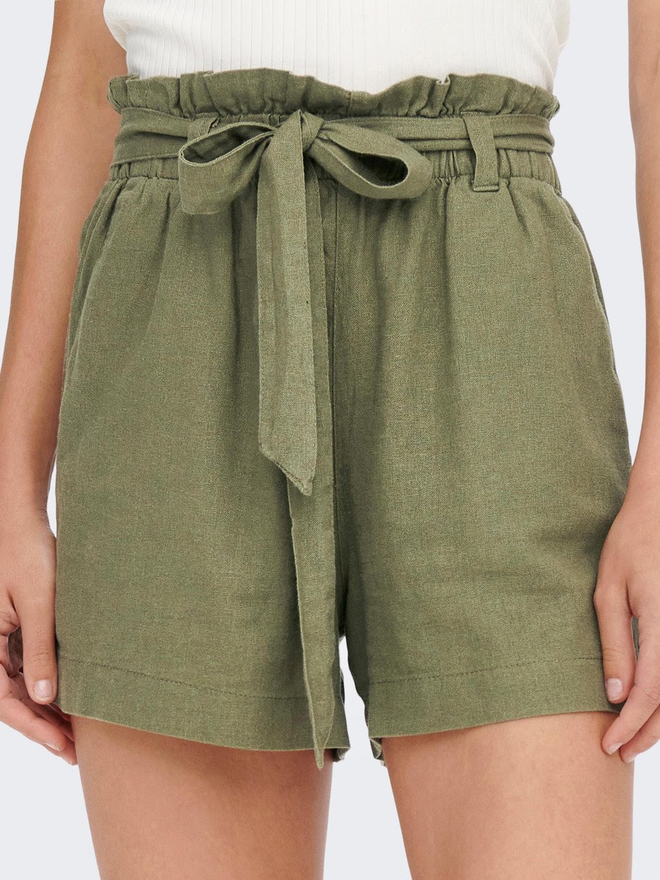 Jdysay Mw  Linen Shorts Wvn - Army