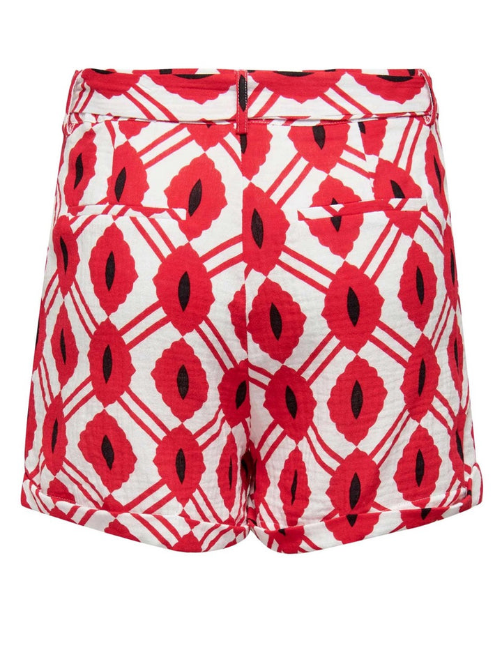 Onlthyra Aop Paperbag Shorts Wvn Cs - Rood Dessin