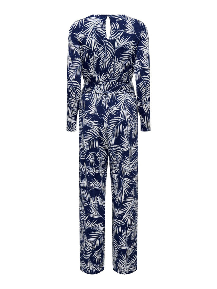 Onlpauline S/s Wrap Jumpsuit Cs Jrs - Blauw Dessin