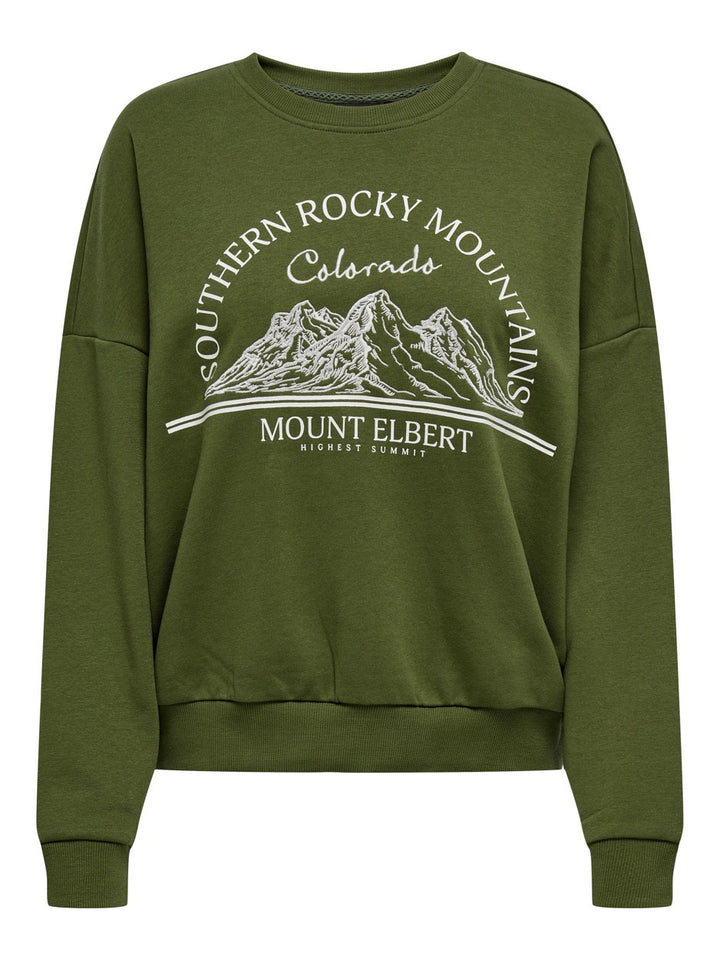 Onlyldis L/s Mountain O-neck Box Sw - Olijf