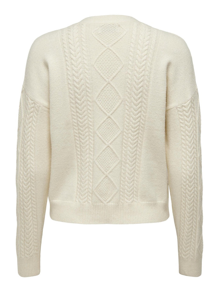 Onlfia Ls String Cable Cardigan Knt - Off-white