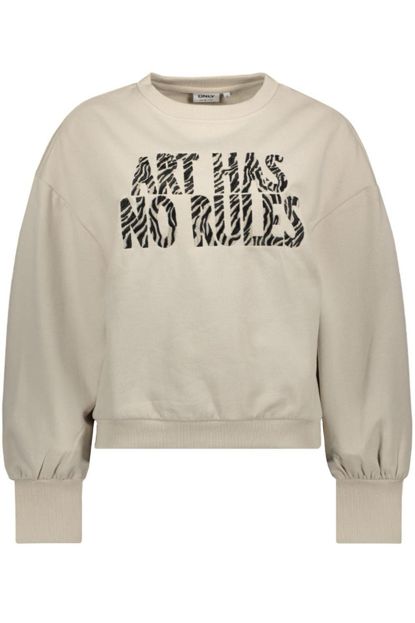 Onlellie L/s O-neck Swt - Beige