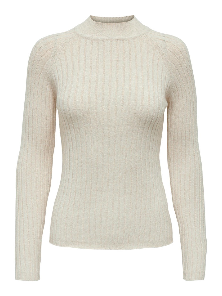 Jdymagda L/s Rib Pullover Knt - Beige