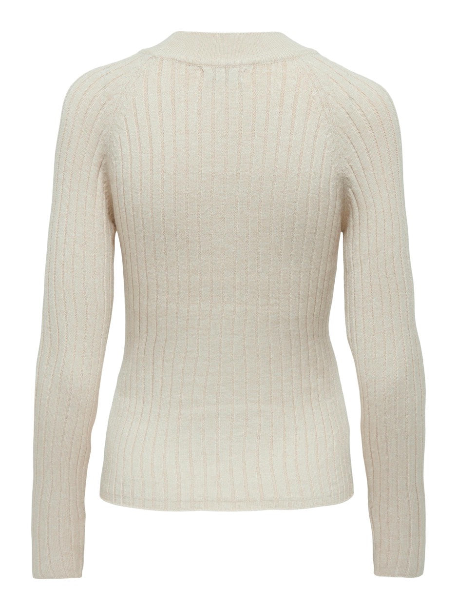 Jdymagda L/s Rib Pullover Knt - Beige