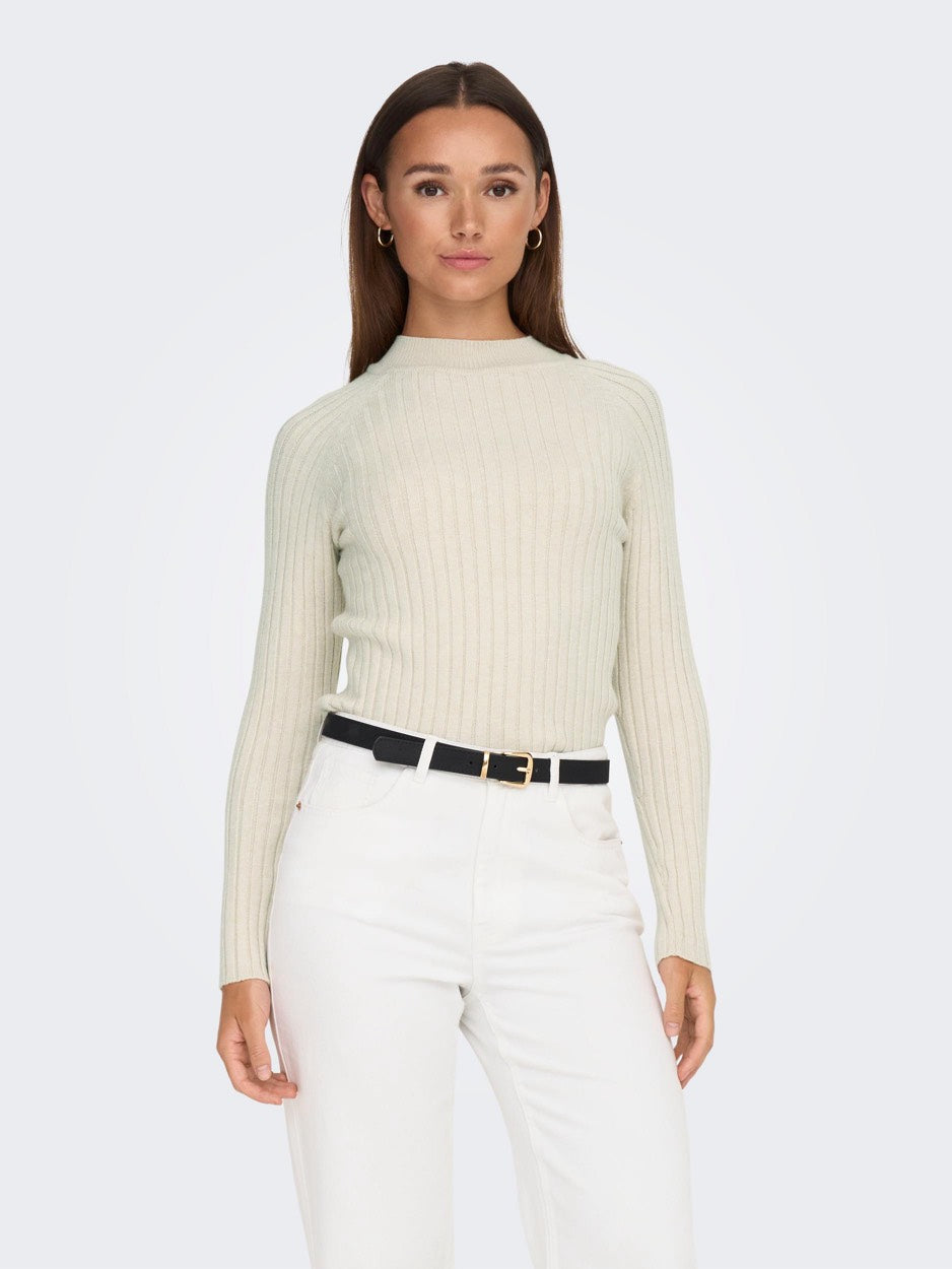 Jdymagda L/s Rib Pullover Knt - Beige