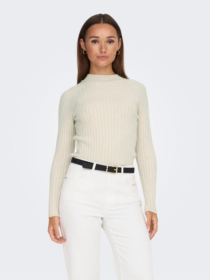 Jdymagda L/s Rib Pullover Knt - Beige