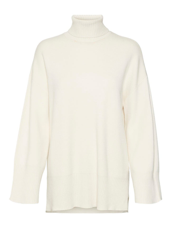 Vmgoldneedle Wide Ls Long Rollneck - Beige