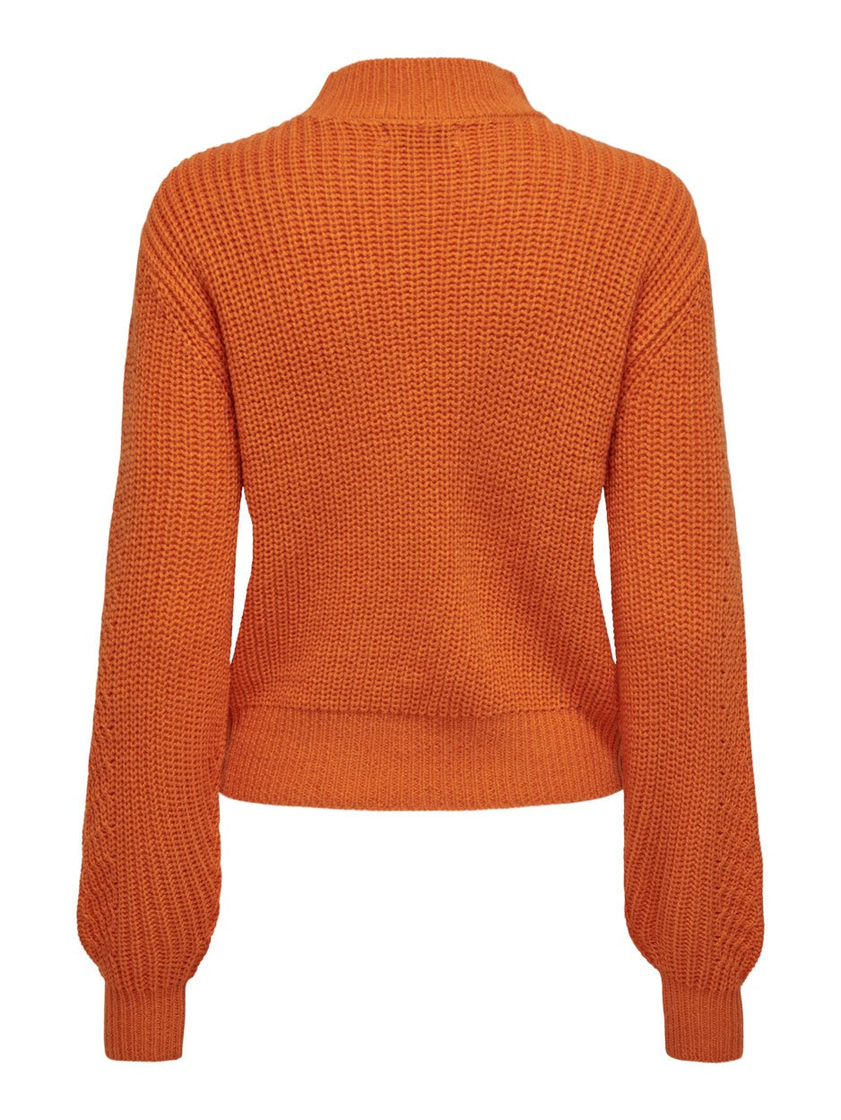 Jdyjusty L/s High Neck Cabel Pull K - Oranje