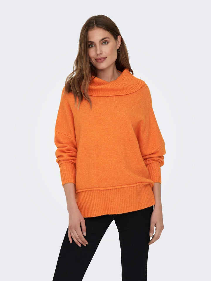 Onlhazel Ls Cowlneck Bf Knt - Oranje