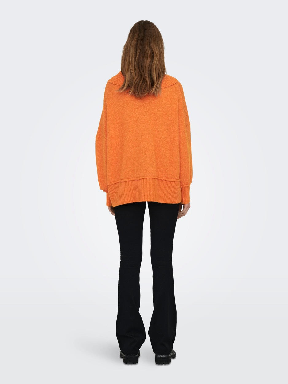 Onlhazel Ls Cowlneck Bf Knt - Oranje