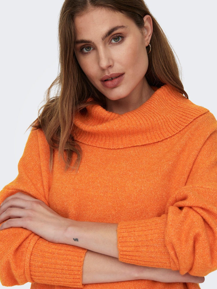 Onlhazel Ls Cowlneck Bf Knt - Oranje