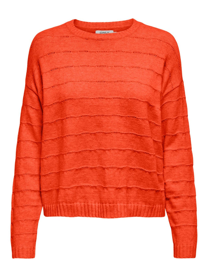 Onlkatia Ls Struct O-neck Cc Knt - Oranje