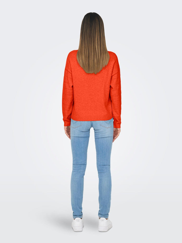 Onlkatia Ls Struct O-neck Cc Knt - Oranje