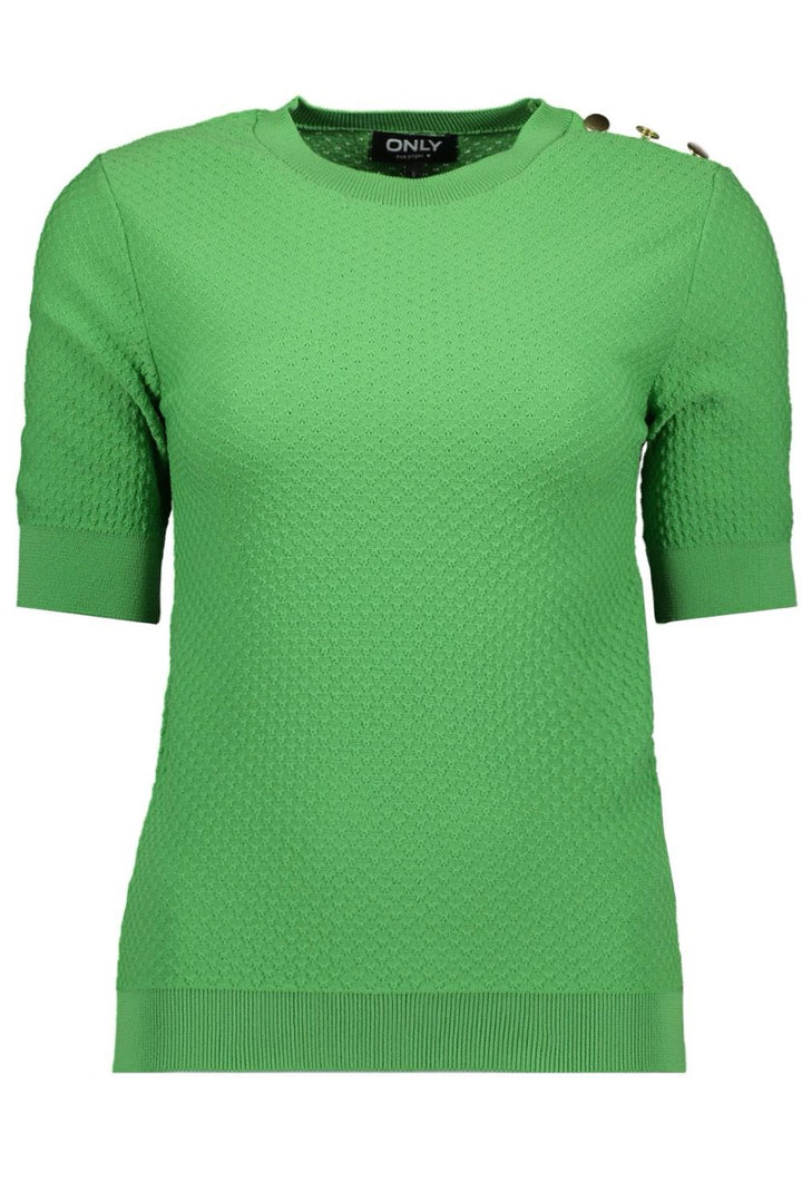 Onlsally Ss Structure O-neck Knt - Groen