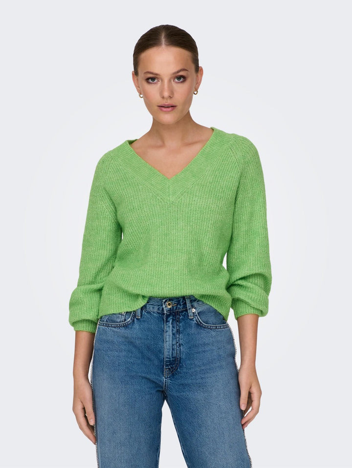 Jdyingeborg Ada Life L/s V-neck Pul - Groen