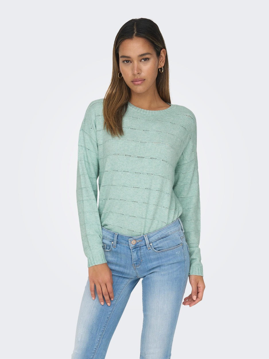 Onlkatia Ls Struct O-neck Cc Knt - Mint