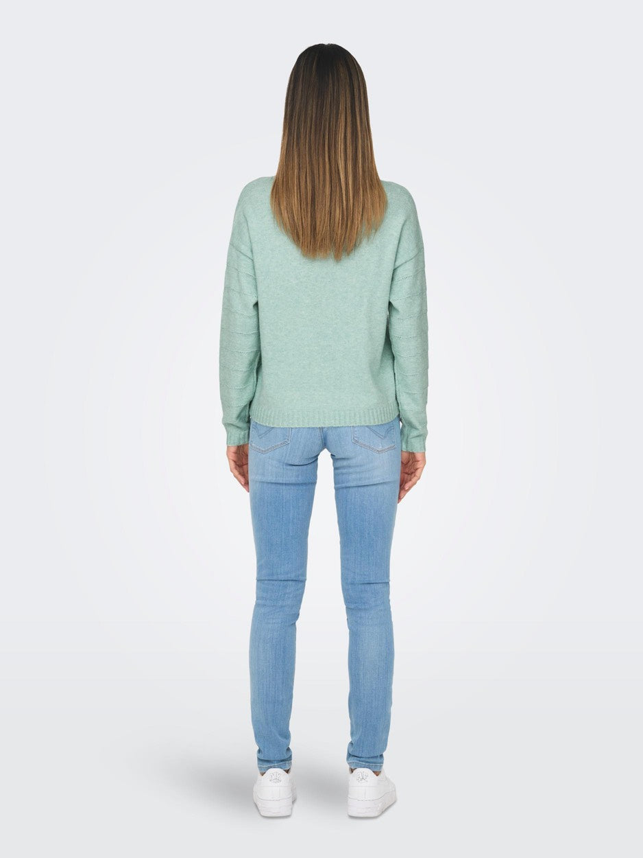 Onlkatia Ls Struct O-neck Cc Knt - Mint