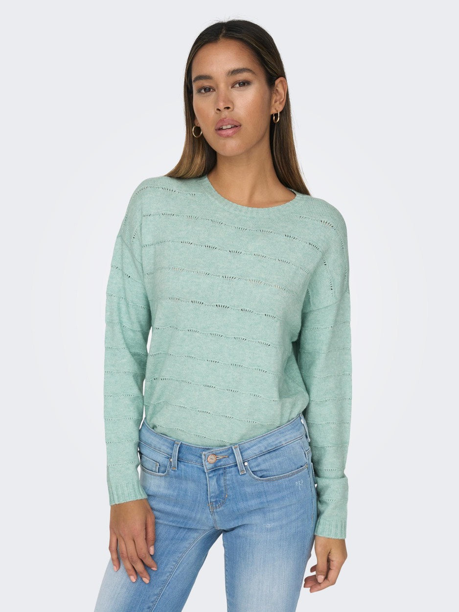 Onlkatia Ls Struct O-neck Cc Knt - Mint