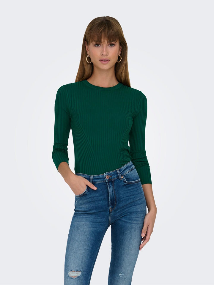 Onlsofi Ls Rib O-neck Knt - Esmerald