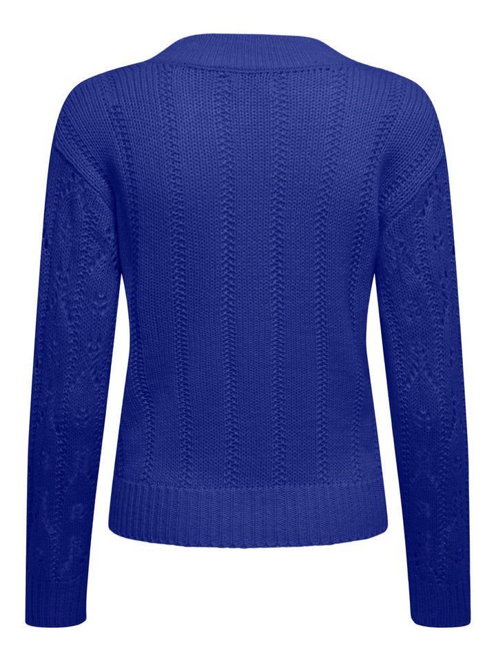 Jdyjudith L/s V-neck Pullover Knt - Blauw