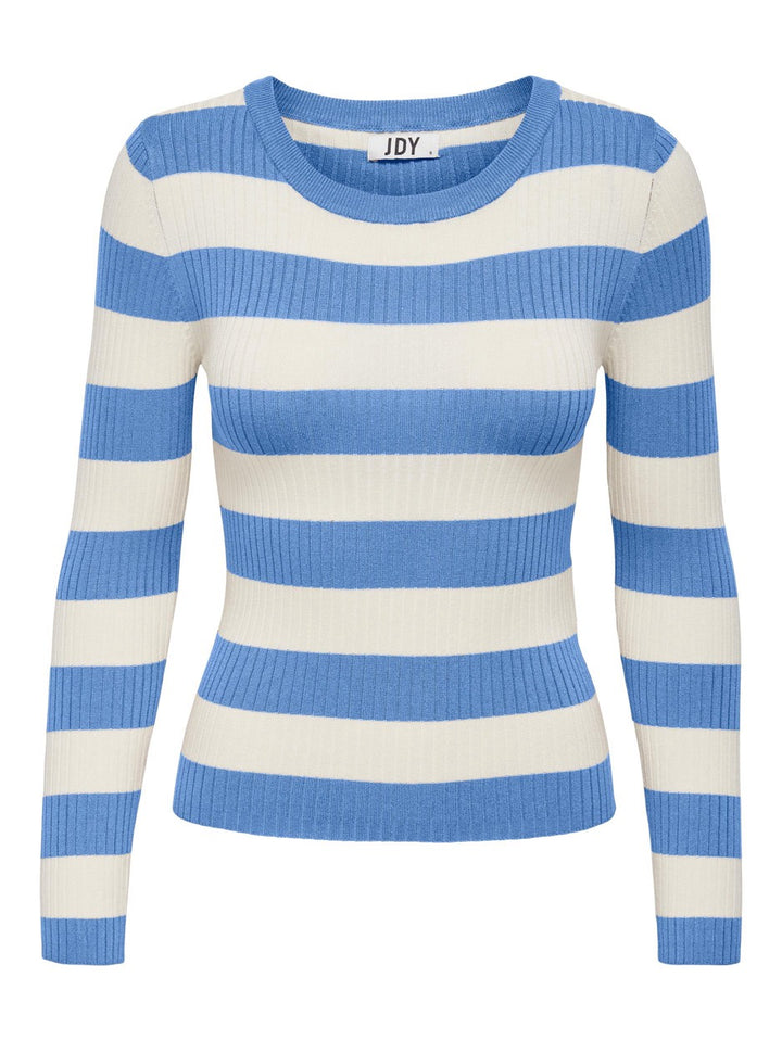 Jdyplum L/s O-neck Stripe Pullover - Blauw Dessin