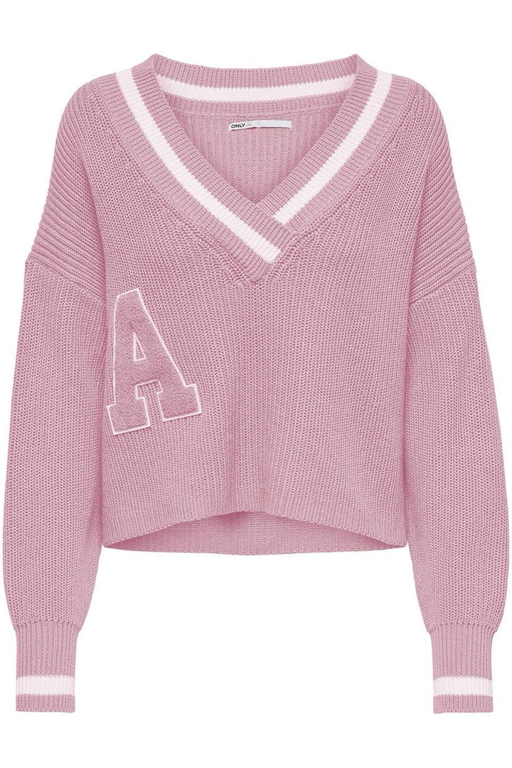 Onlcoleen L/s V-neck Pullover Knt - Licht Roze