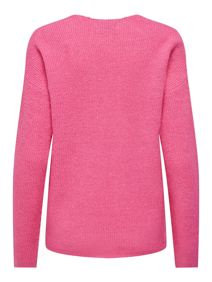 Onlcamilla V-neck L/s Pullover Knt - Pink