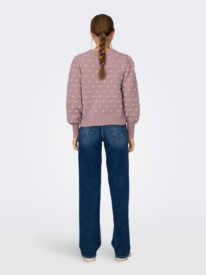 Jdysigrid Life L/s Oneck Puffdot Pu - Roze Dessin