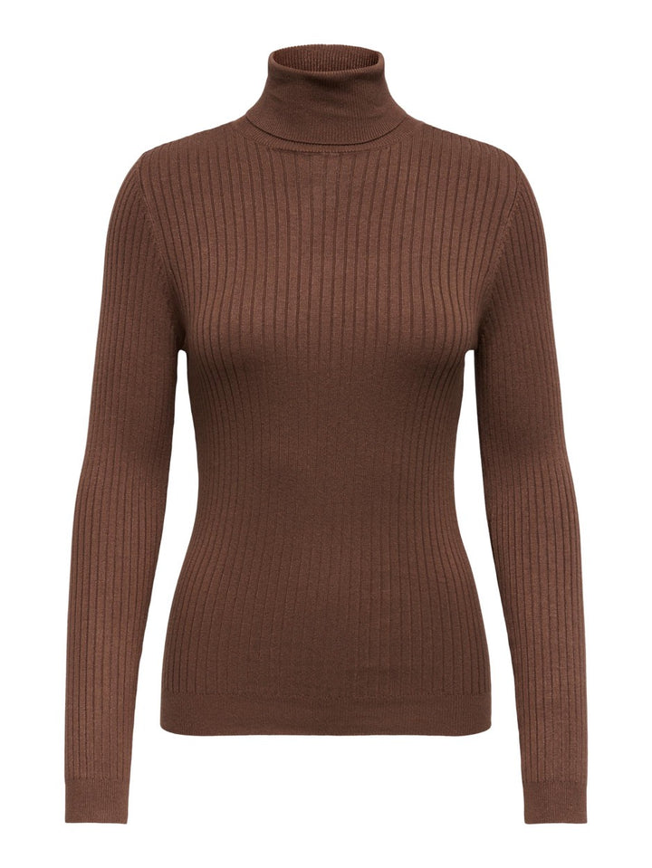 Onlkarol L/s Rollneck Pullover Knt - Bruin