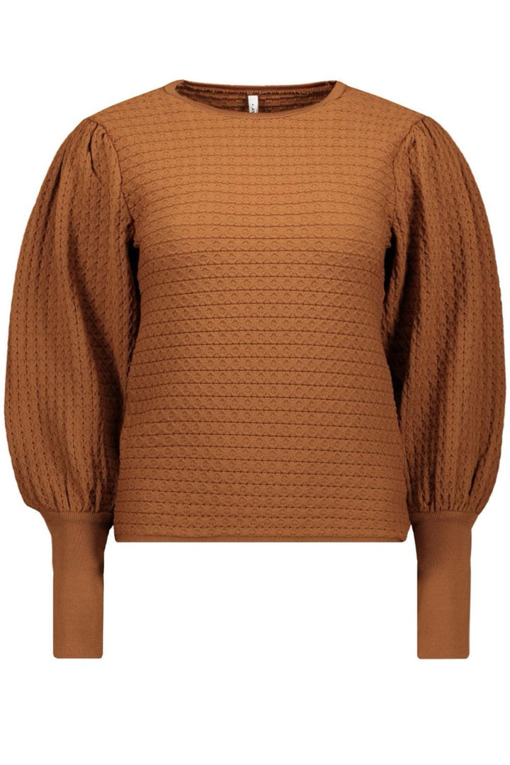 Onlginny Ls Puff Oneck Cs Knt - Camel