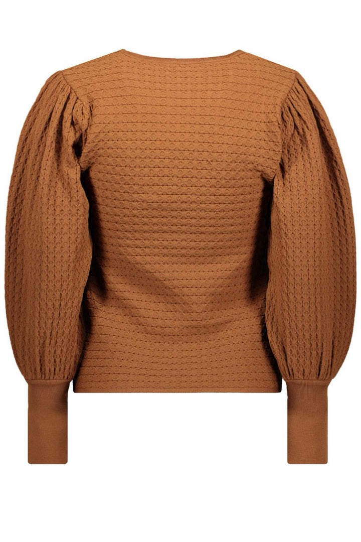 Onlginny Ls Puff Oneck Cs Knt - Camel