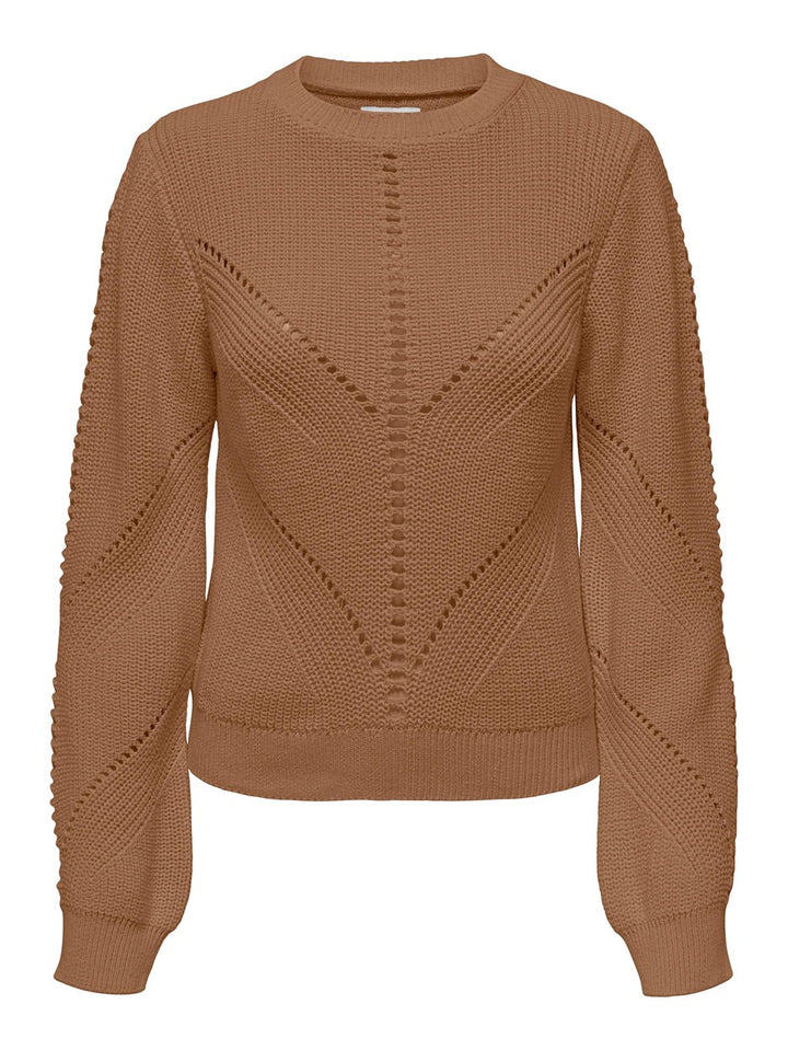 Onlella Life Ls O Neck Cc Knt - Camel