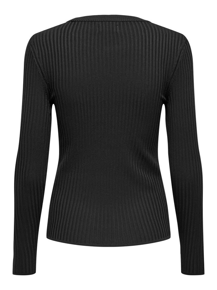 Onlsofi Ls Rib O-neck Knt - Zwart