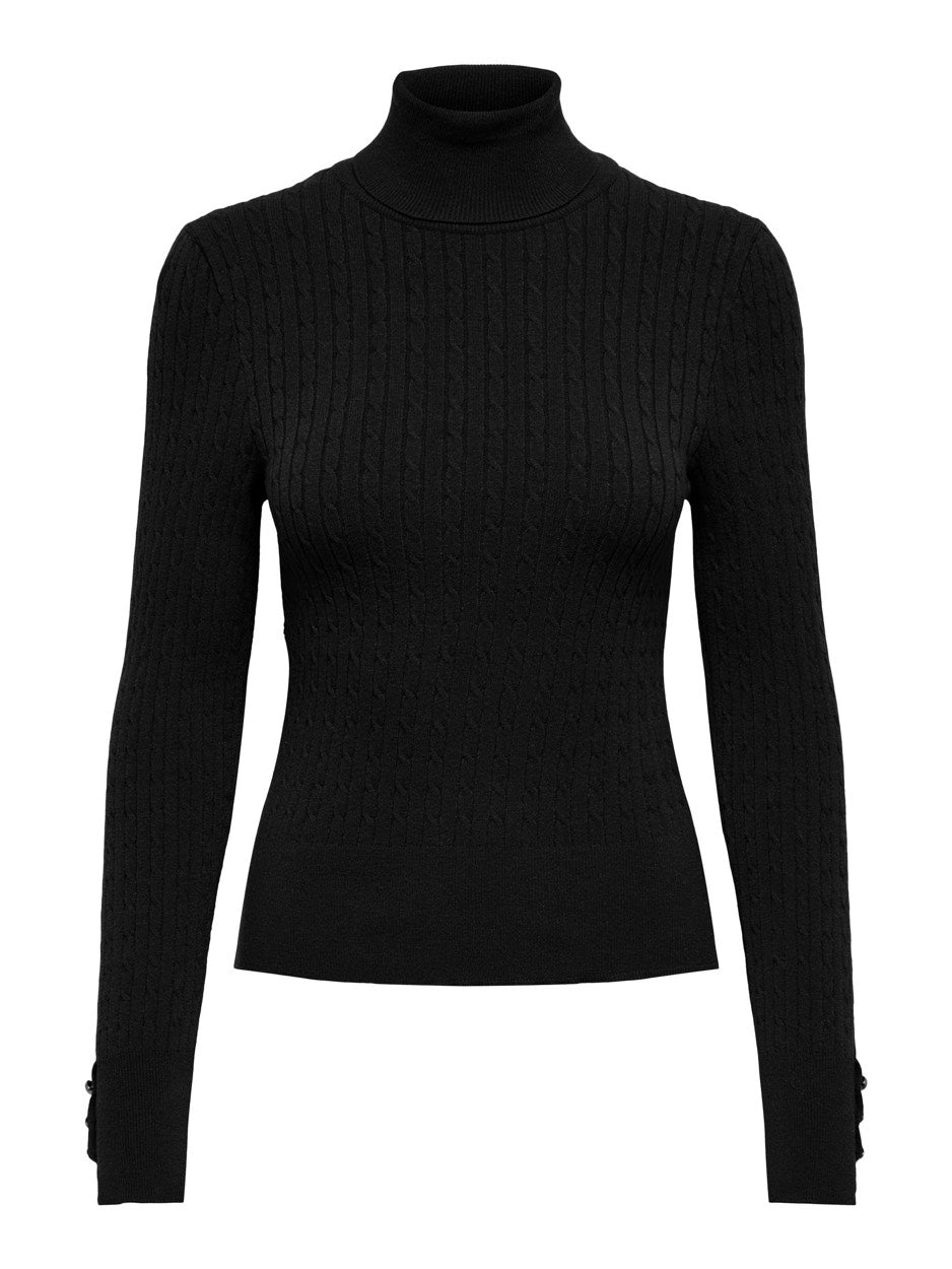 Onllorelai Ls Cable Rollneck Knt - Zwart