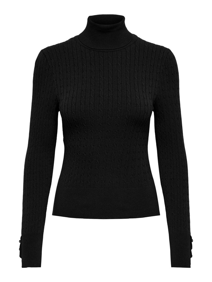 Onllorelai Ls Cable Rollneck Knt - Zwart