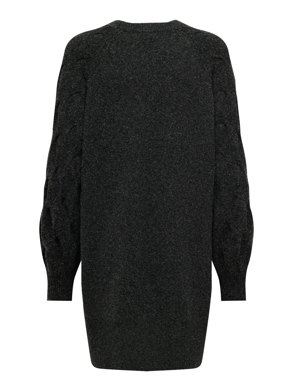 Jdymax Life L/s O-neck Cab Sl Dress - Antraciet