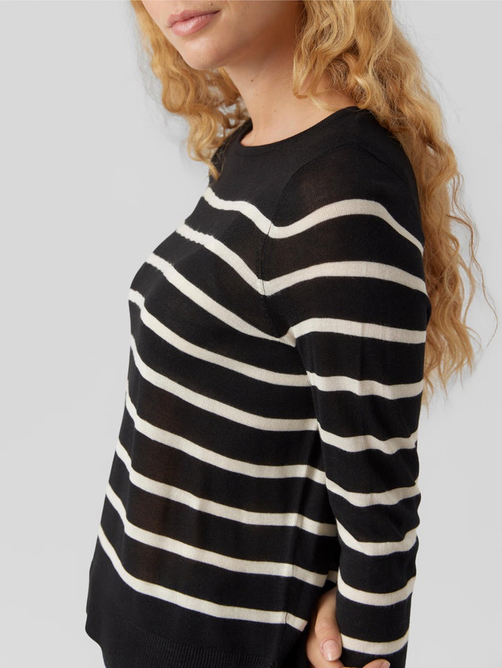 Vmnova Ls O-neck Pullover Ga Noos - Zwart Dessin