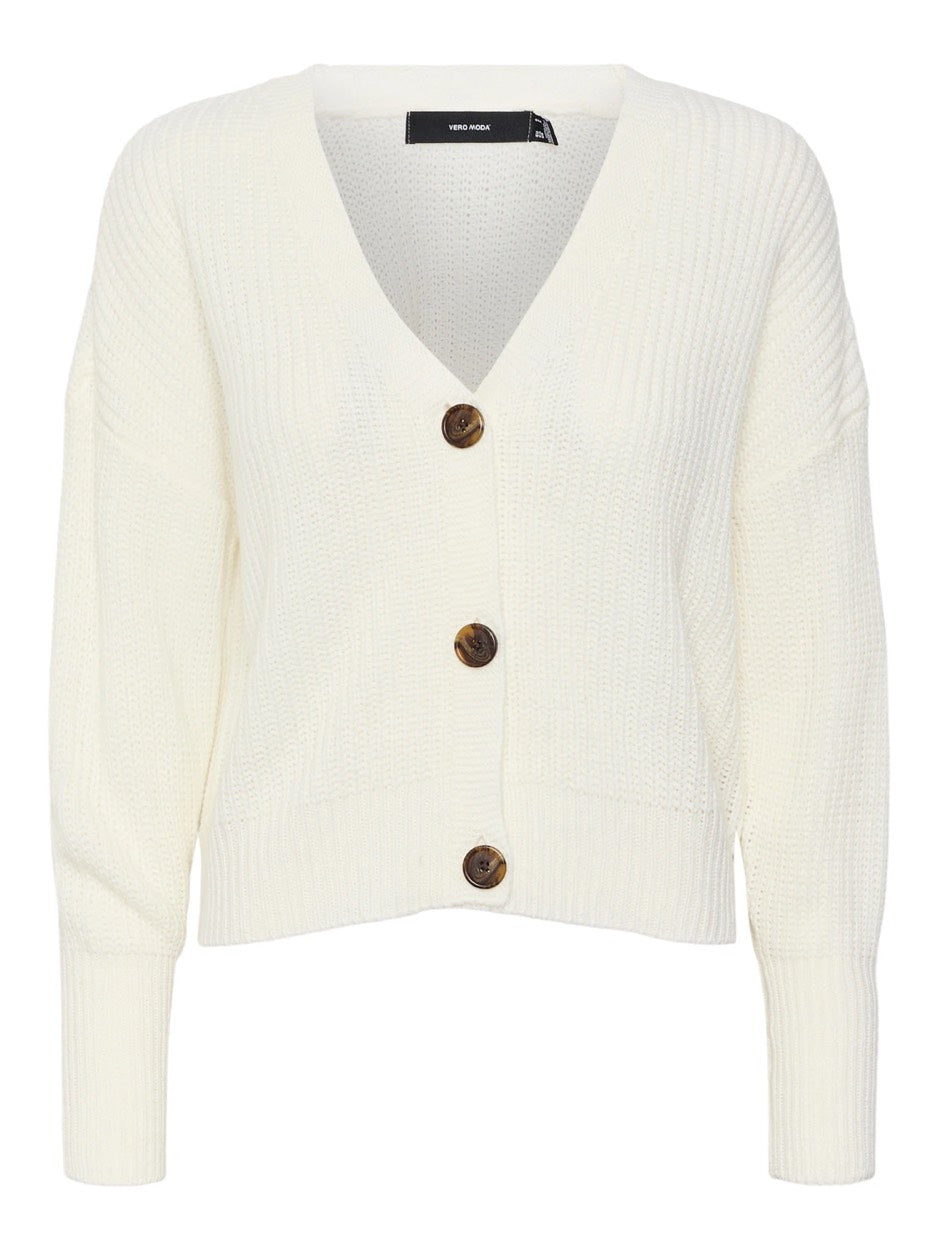 Vmlea Ls V-neck Cuff Cardigan Noos - Off-white