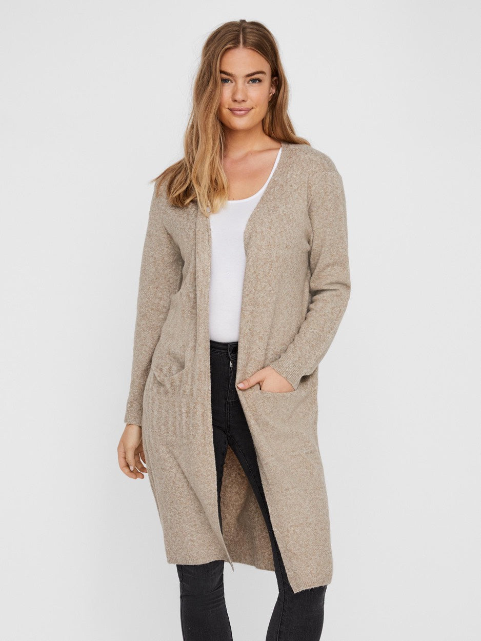 Vmdoffy Ls Long Cardigan Ga Noos - Zand