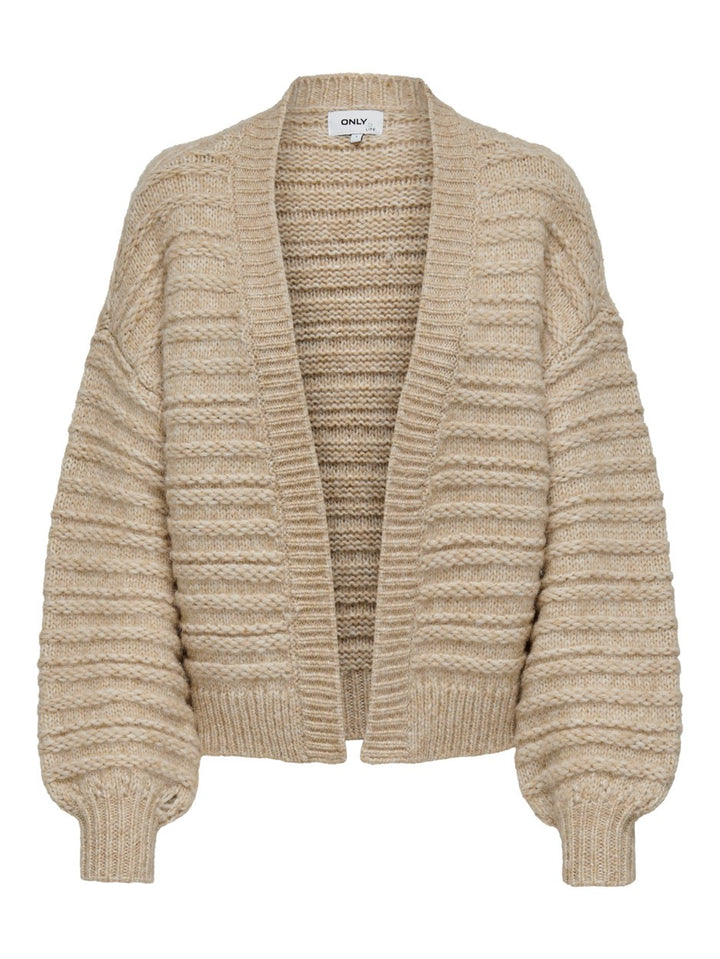 Onlnala Life Wool Ls Open Cardigan - Zand Dessin