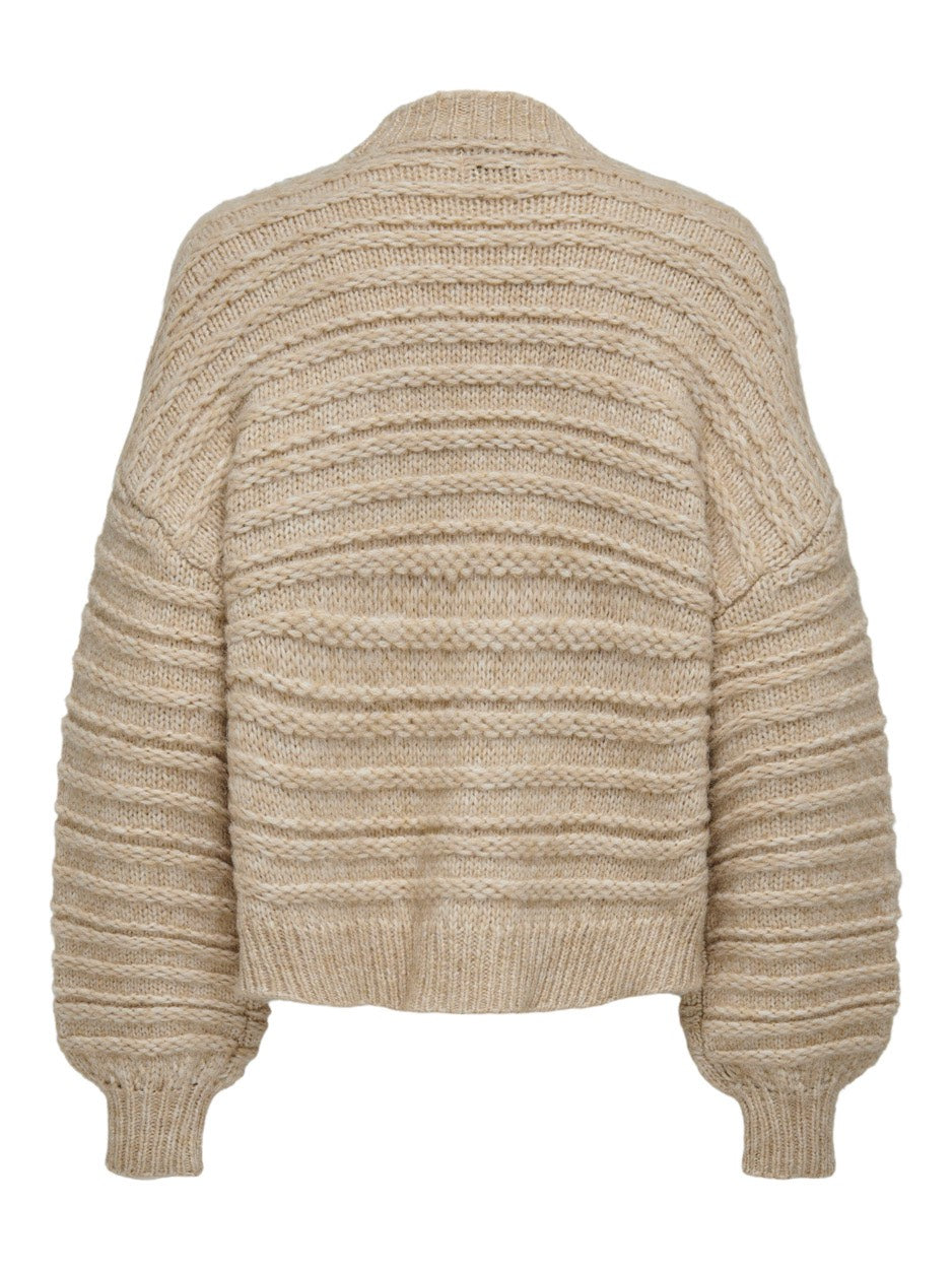 Onlnala Life Wool Ls Open Cardigan - Zand Dessin