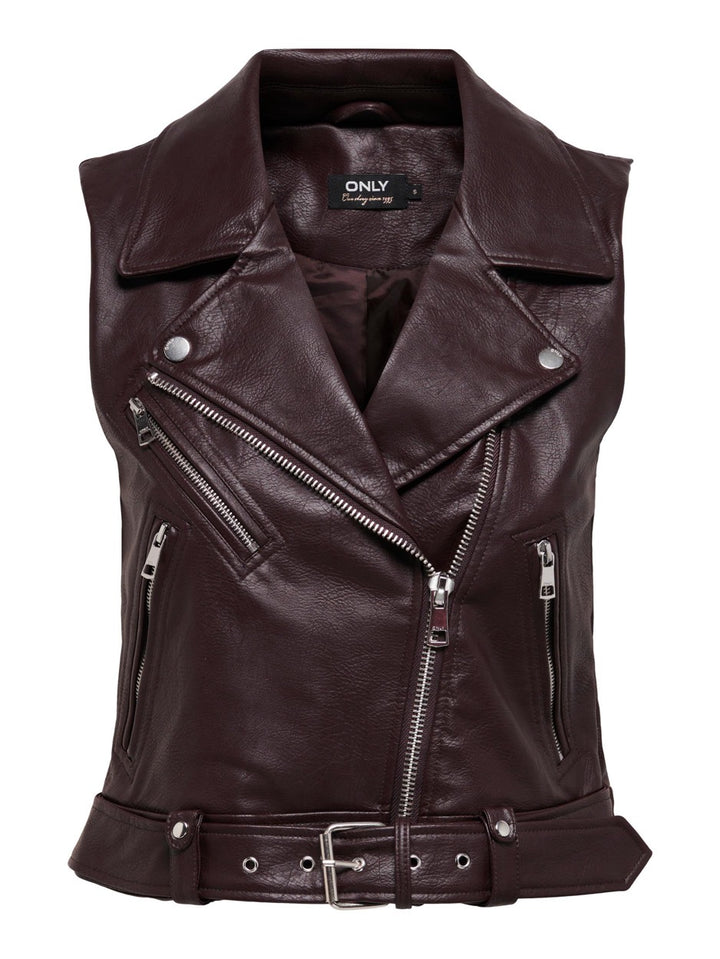 Onlvera Faux Leather Waistcoat  Otw - Bruin