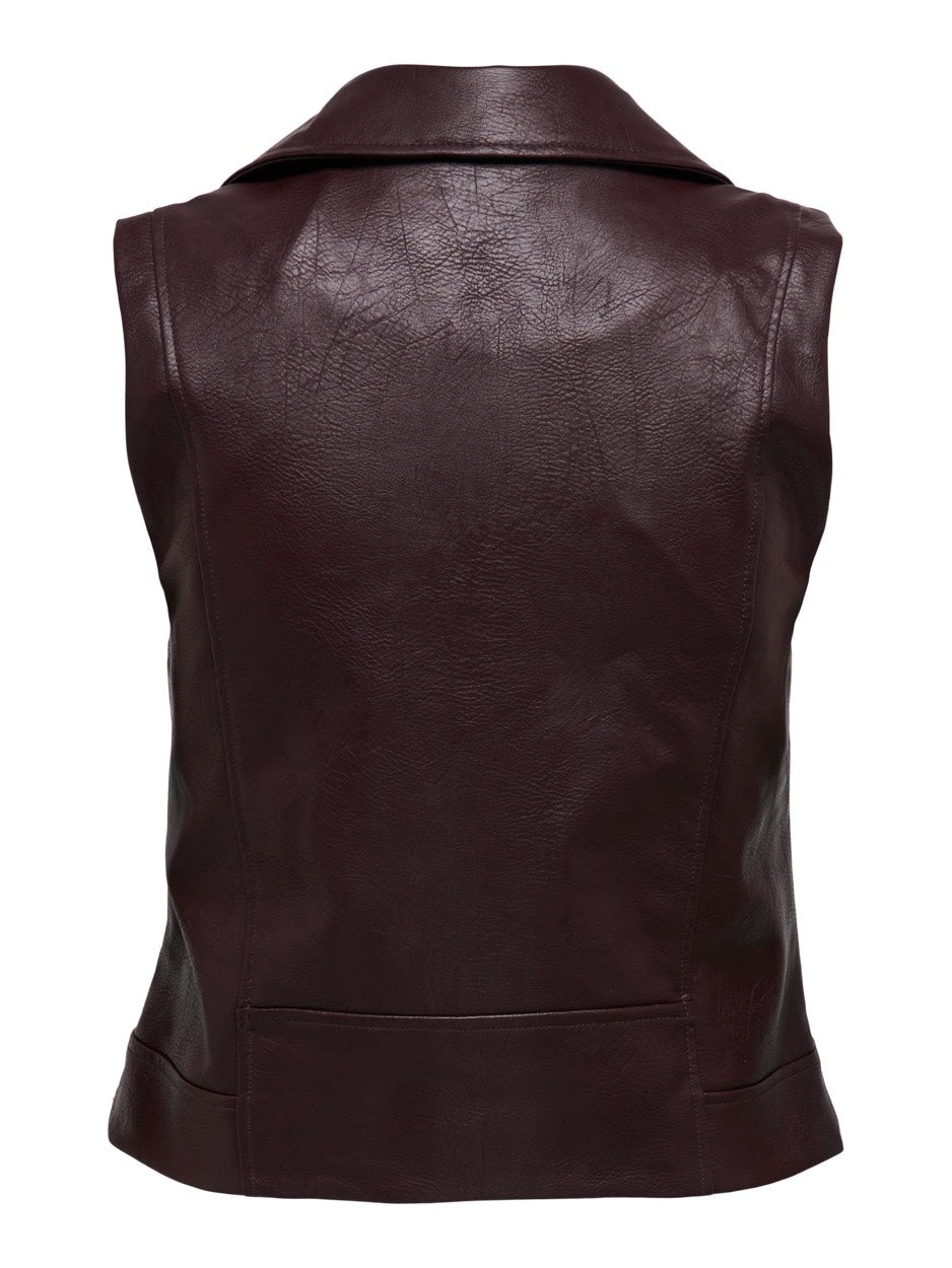 Onlvera Faux Leather Waistcoat  Otw - Bruin