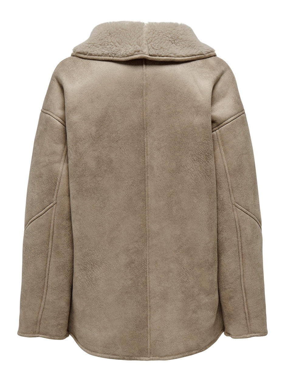 Onlylva Faux Suede Bonded Coat Otw - Zand