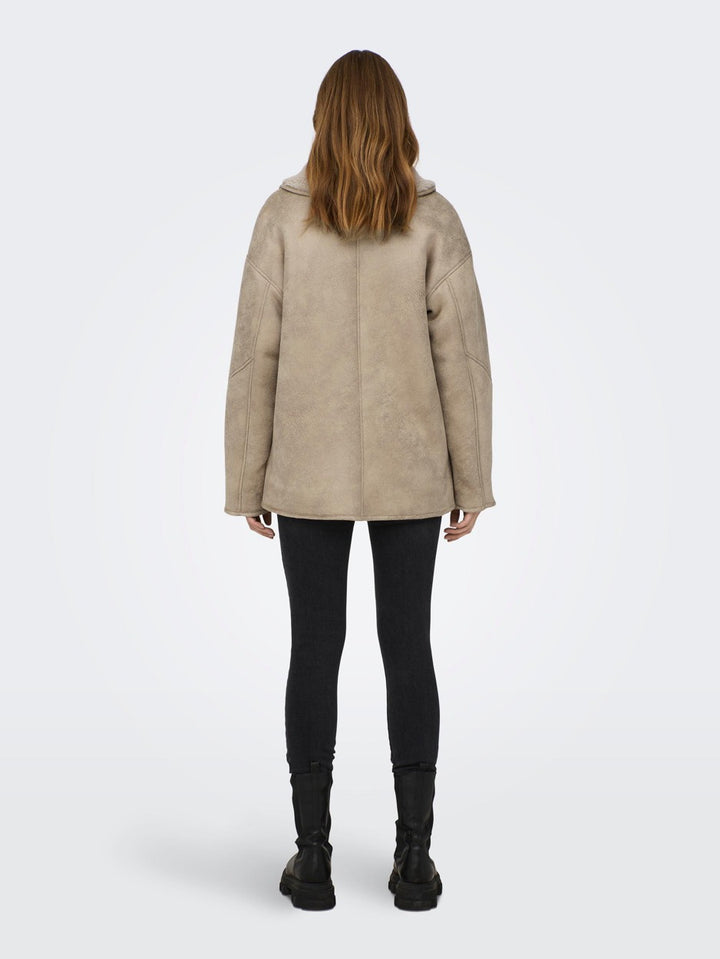 Onlylva Faux Suede Bonded Coat Otw - Zand