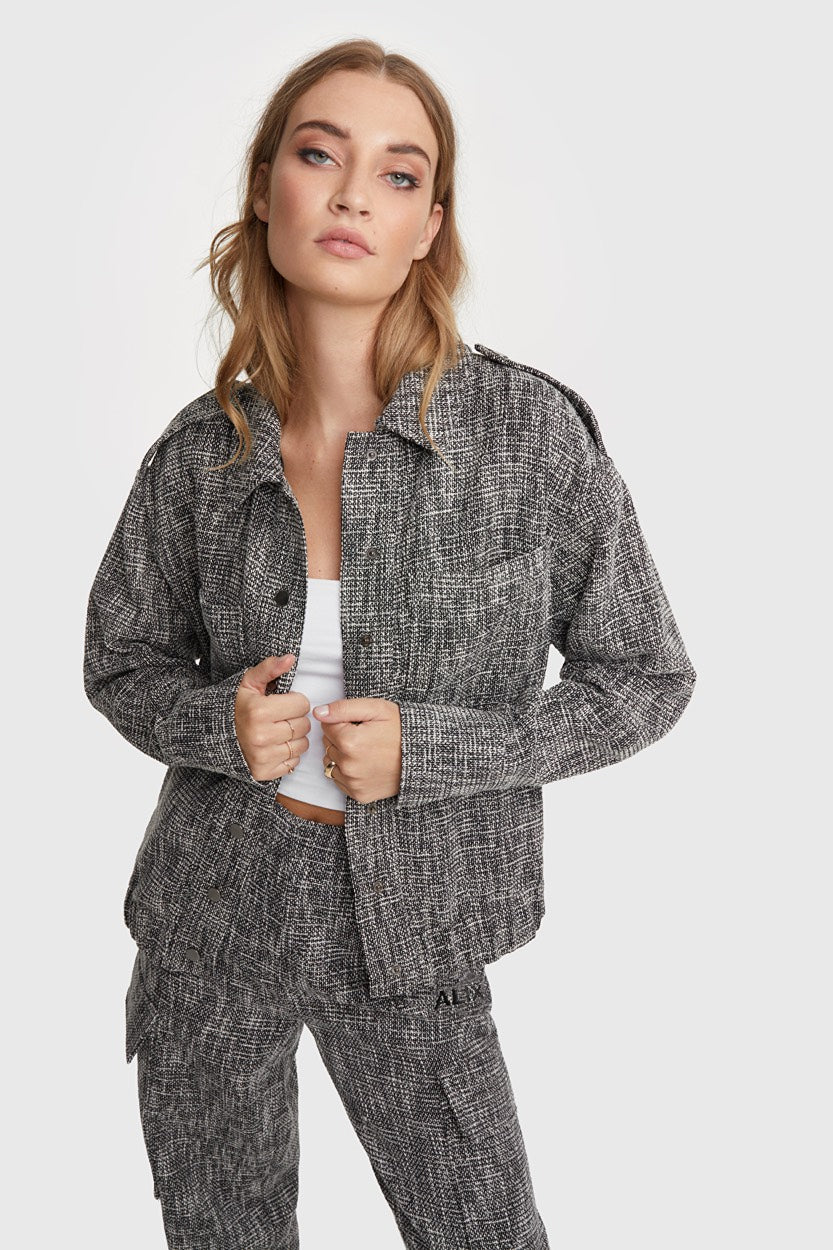 Ladies Woven Boclee Jacket - Zwart Dessin