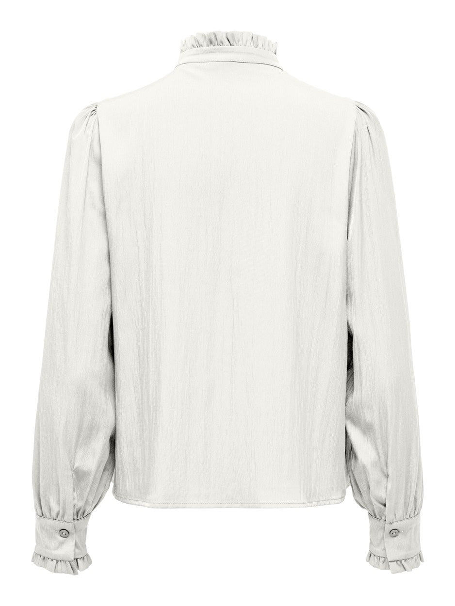 Onlsara Haylee Ls Pleat Shirt Wvn - Off-white