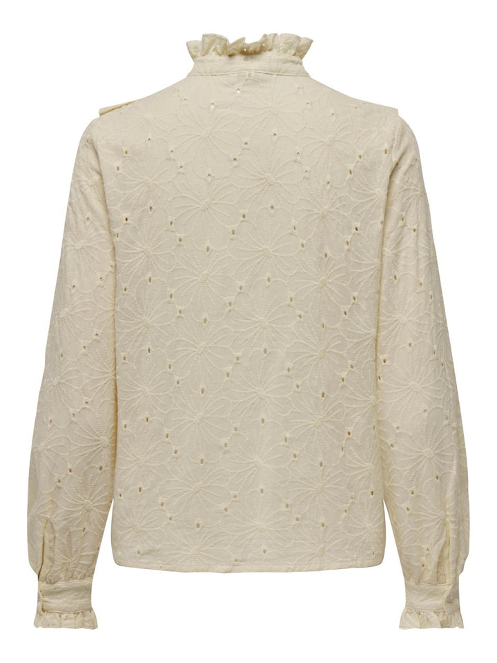 Onlvanessa Ls Emb Shirt Wvn - Beige